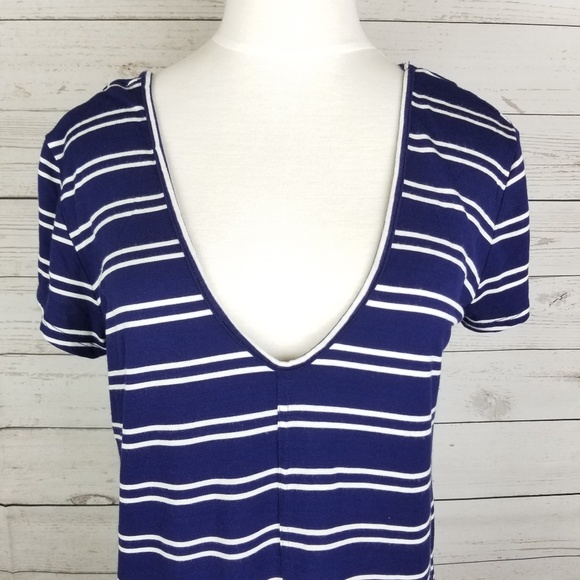 Anthropologie Bordeaux Striped Tee - Picture 2 of 8